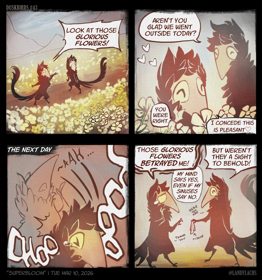 “Superbloom” | #43 + Duskbirds in Print! – March 30, 2026